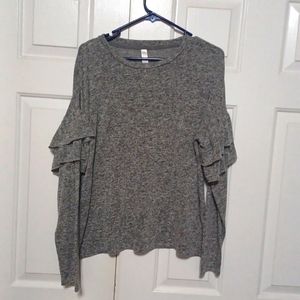 Xhilaration sleepwear large womens grey long sleeve shirt top Pajama Pj